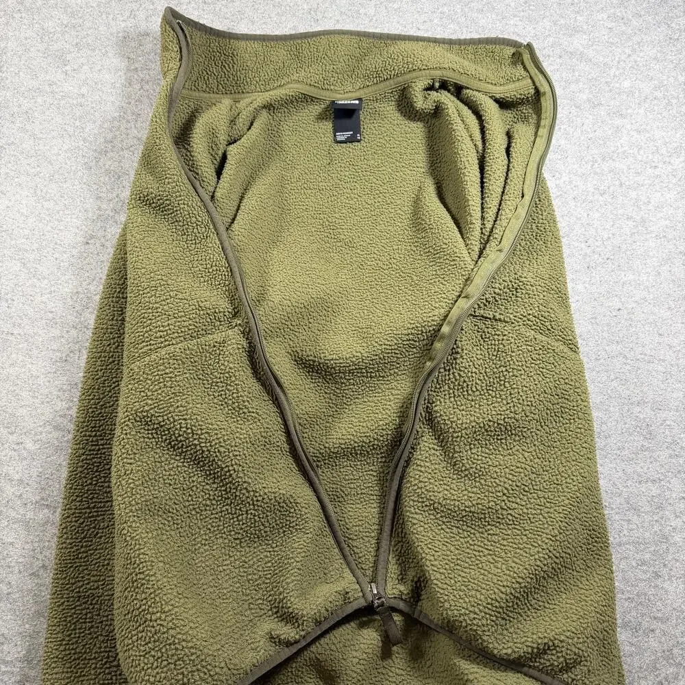 The North Face Campshire Fleece Jacket Mens XL Olive Green Sherpa Full Zip